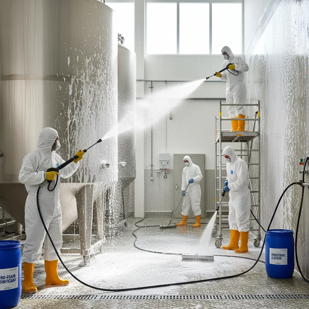 Зовнішнє пінне миття поверхонь, обладнання, стін, підлоги