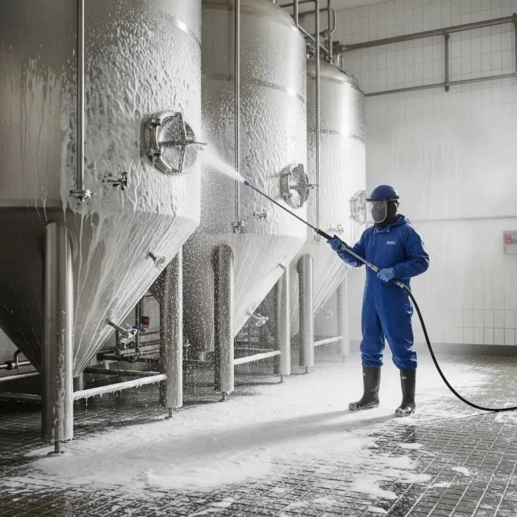 Зовнішнє пінне миття поверхонь, обладнання, стін, підлоги